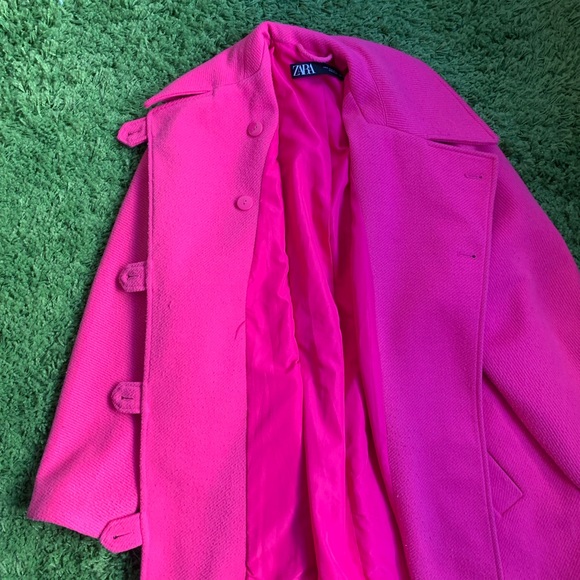 Zara double breasted oversized coat pink - Picture 3 of 9
